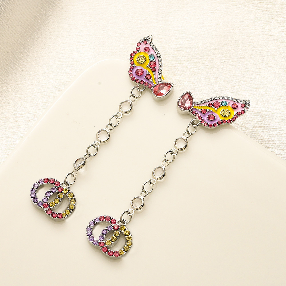 Luxury Earrings Stud 18K Plated 925 Silver Designers Double Letters Studs Chic Women Crystal Rhinestone Pearl Earring for Special Occasions Jewelry Mu