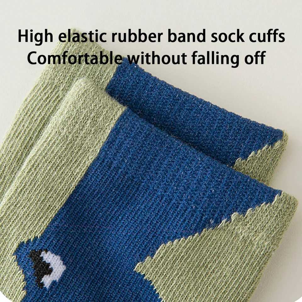 5 pairs of casual cute cartoon dinosaur knitted socks soft and comfortable breathable socks for boys and girls accessories W240814
