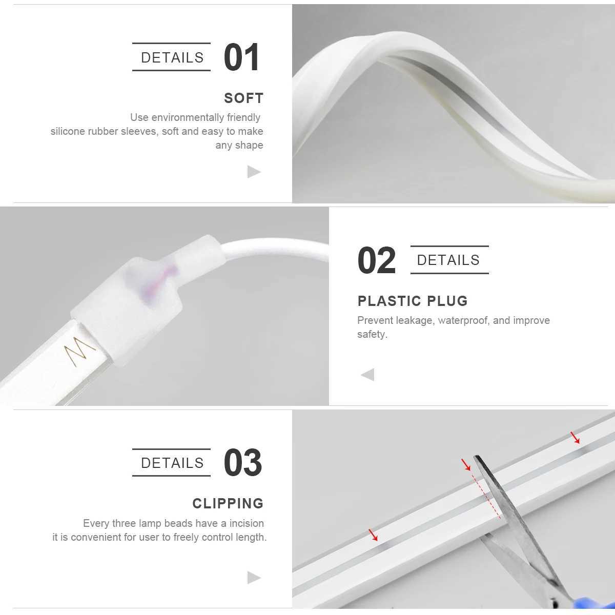 USB 5V Neon Light LED Strip with Dimmable RF Remote Controller Neon Tape 1M 2M 3M For Kitchen Room Backlight Decoration Lighting CL240815