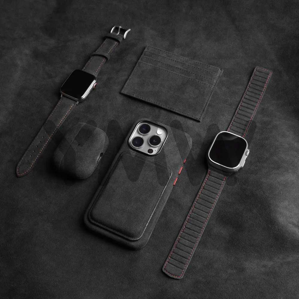 Magnetic ALCANTARA Case for iPhone 15 Pro Max 14 13 12 mini Luxury Artificial Leather Supercar Suede Phone Cases Cover CL240814