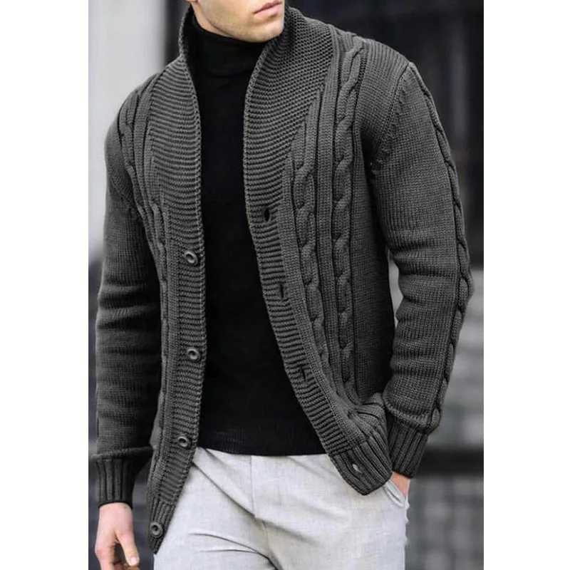 Autumn and Winter New Mens Casual Warm Coat Sweater Cardigan Sweater Mens Long-sleeved Zipper SweaterXJ240814