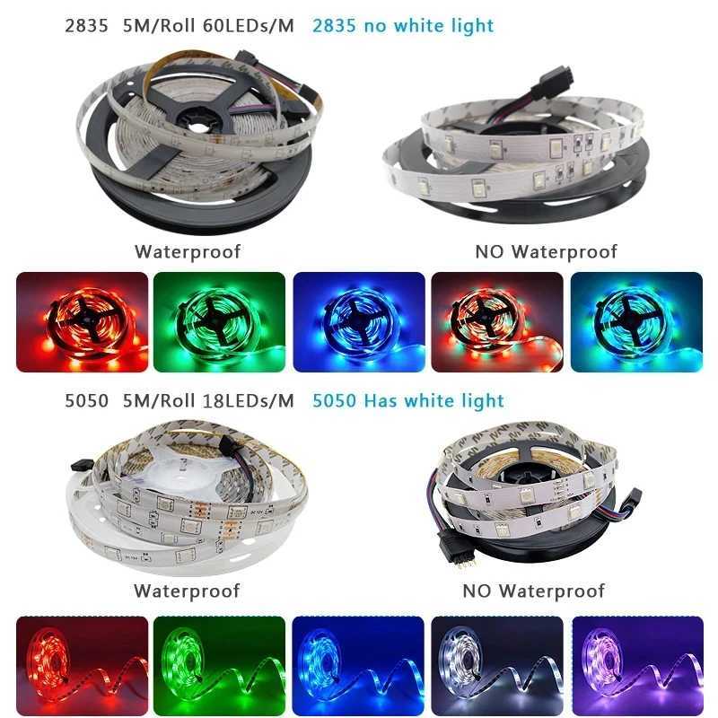 Rgb Led Strip 12V Led Lights For Room 5050 2835 Led Band Multicolor Led Ribbon With Wifi Alexa Bluetooth Control Decoration Room CL240815