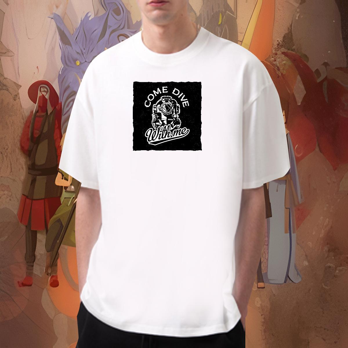 Loose Men Tshirts Hip Hop 230g Cotton Oversized 4XL Crew Neck Breathable camera Men T Shirts Fashion Designer Tees
