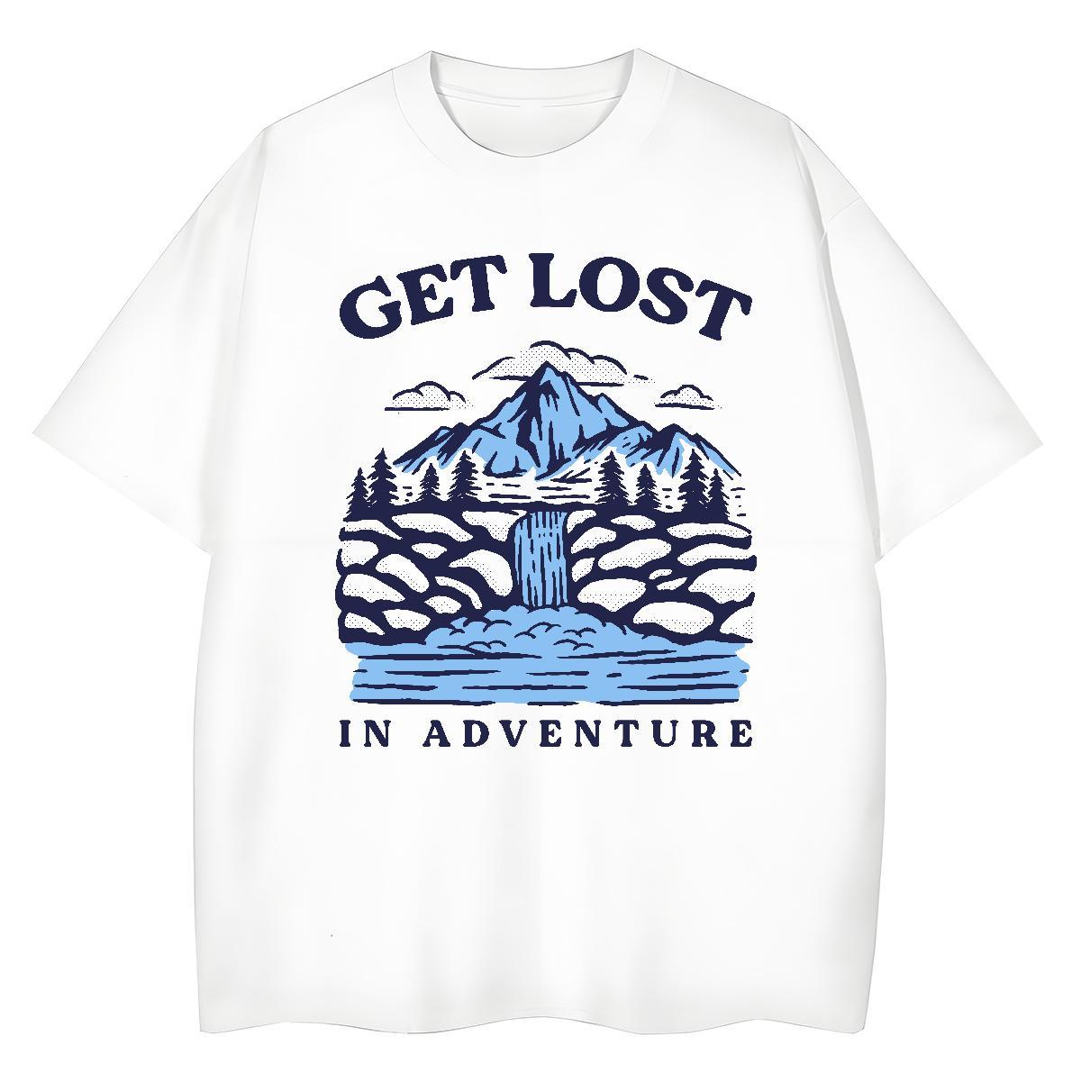 Loose Fit Men Tshirts Daily Wear 100% Cotton 230g Oversized Short Sleeve Soft mountains Men T Shirts New Clothes