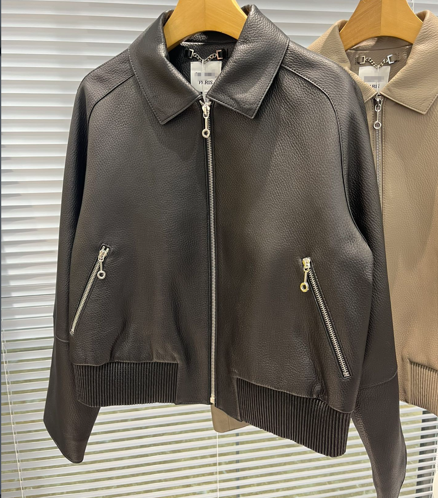 H carriage brand Womens Leather motor jacket punk Fashion designer brand style High quality gift Valentines birthday thanksgiving Korean