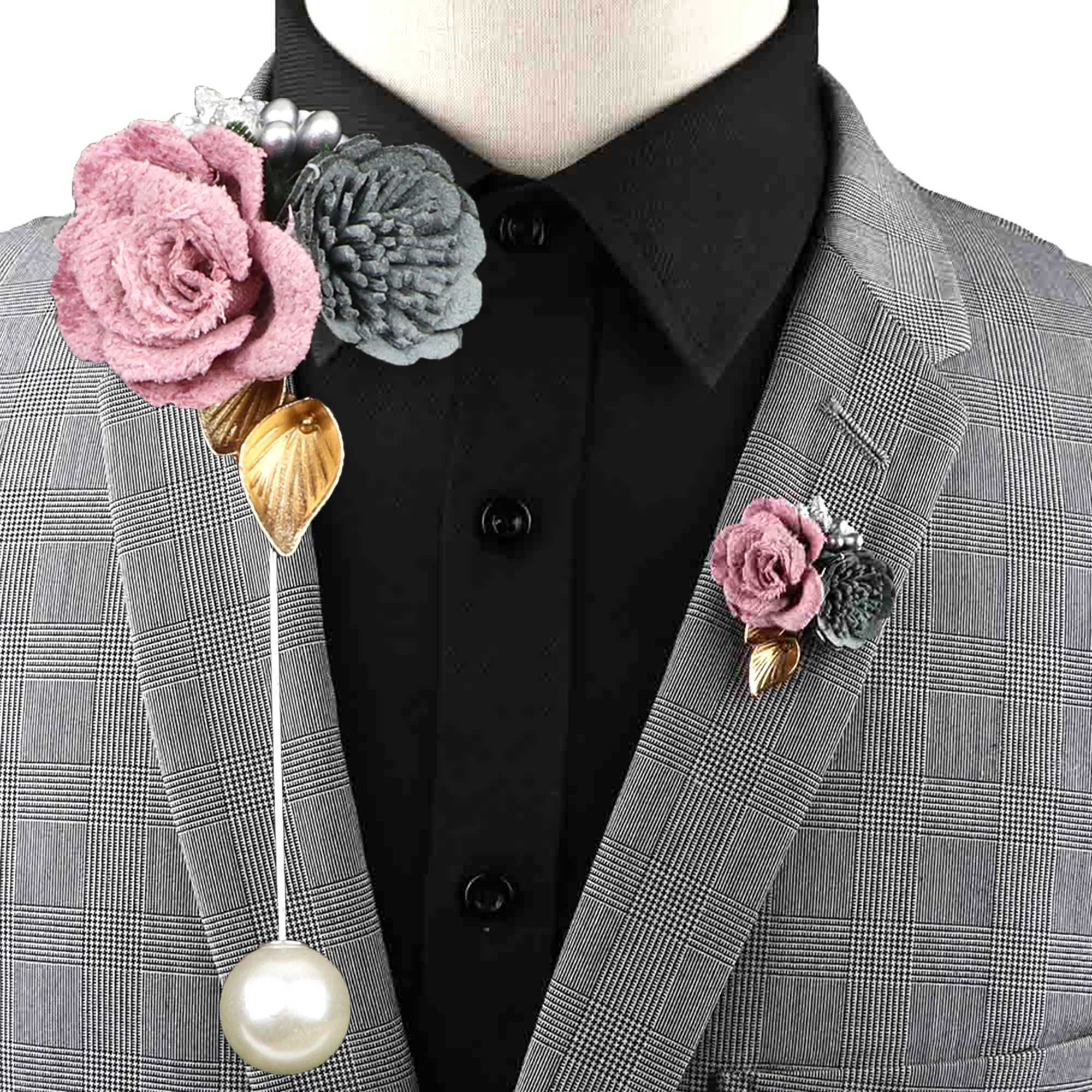 Fashion suit lapel pin rose brooch chain brooch mens and womens wedding party brooch accessories gifts W240815