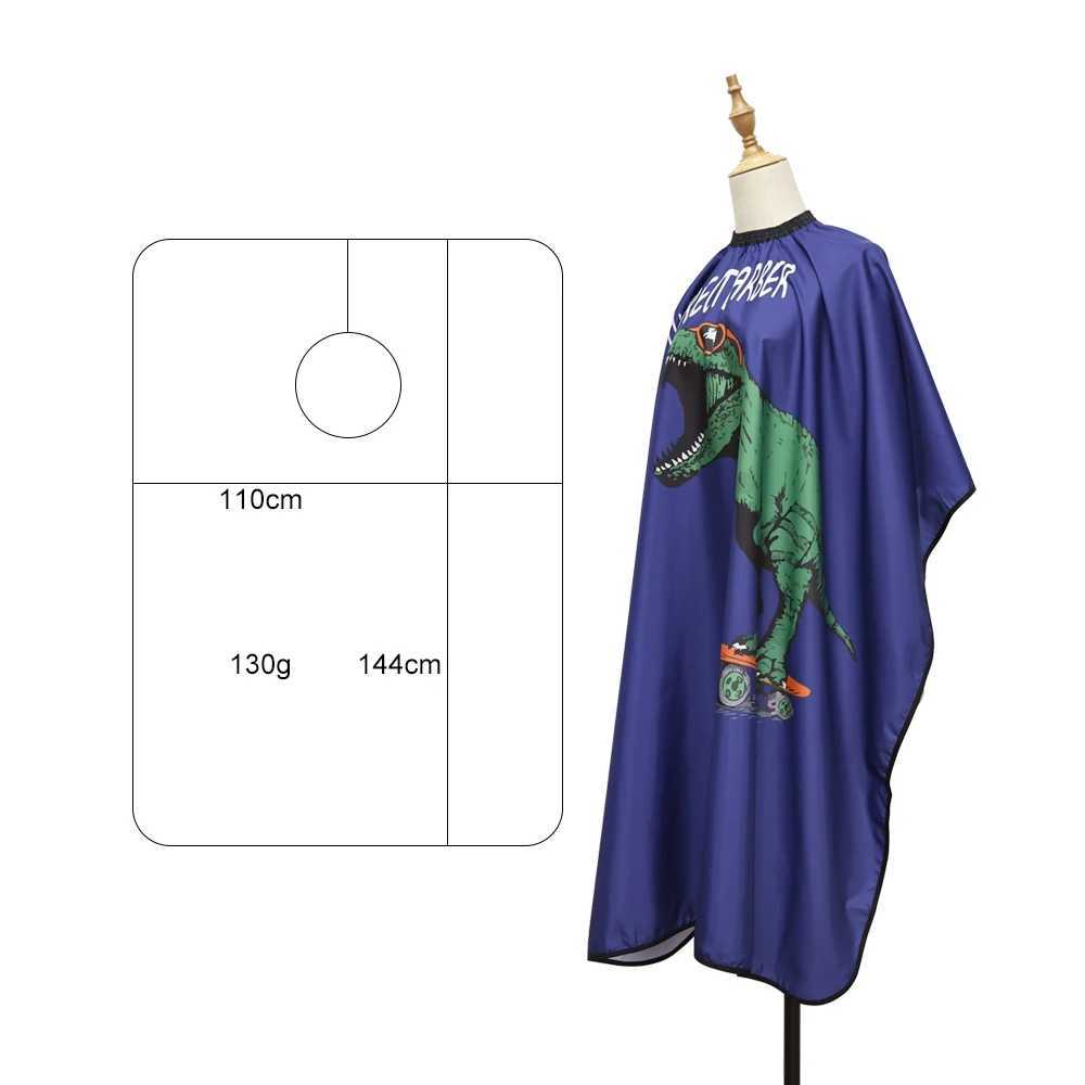 Childrens Hairdressing Corner Dinosaur Cartoon Pattern Hairdressing Salon Waterproof Barber Apron Childrens Hair Dye Styling Tool W240814
