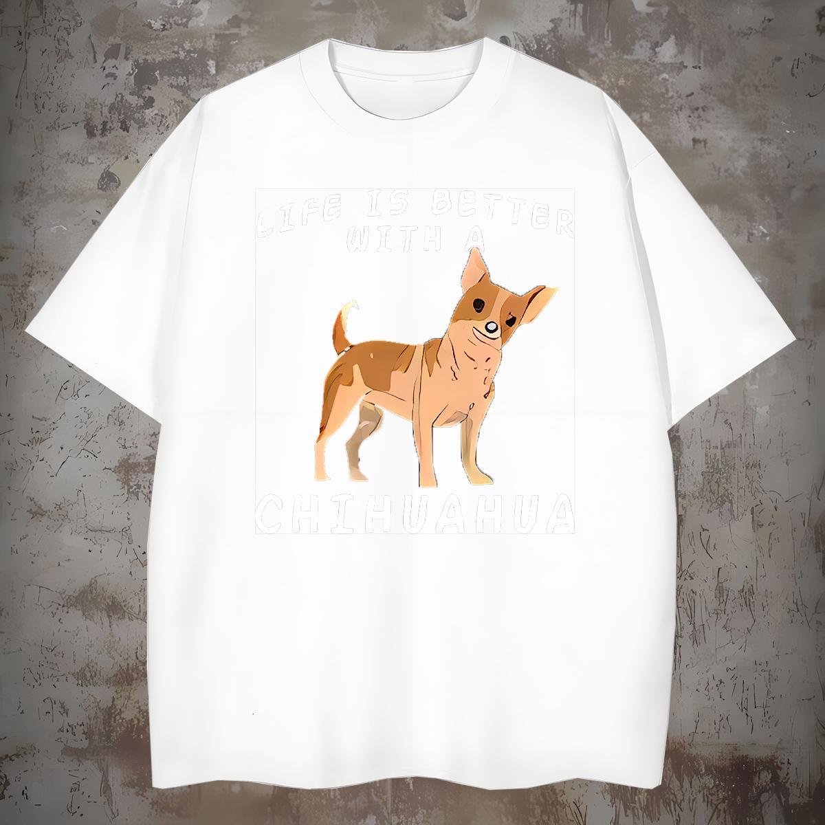 Designer T shirt dog Round Neck Short Sleeve Casual Daily Wear Oversized 230g Pure Cotton Men Tops Tees 2024 Tops Shirt