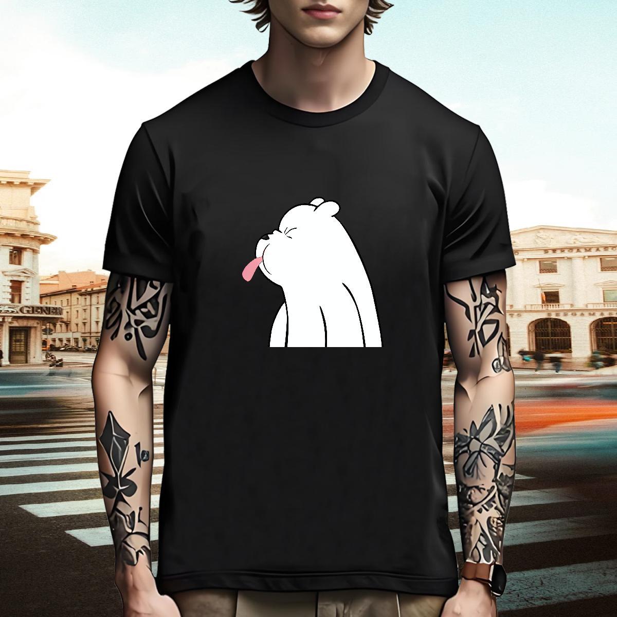 TOP Quality Men T Shirts bear Breathable Home Outdoor Oversized 230g Cotton Tshirt for Man Woman Classic Casual Wear