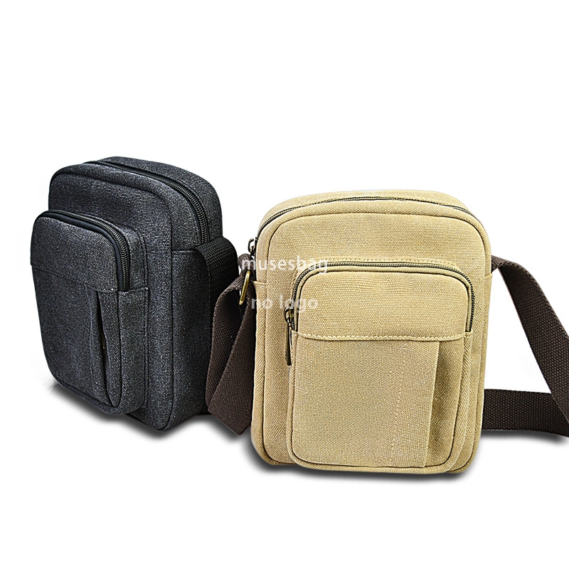 Leisure simple canvas crossbody bag Korean version of the trend shoulder bag all outdoor travel crossbody bag lightweight sports bag
