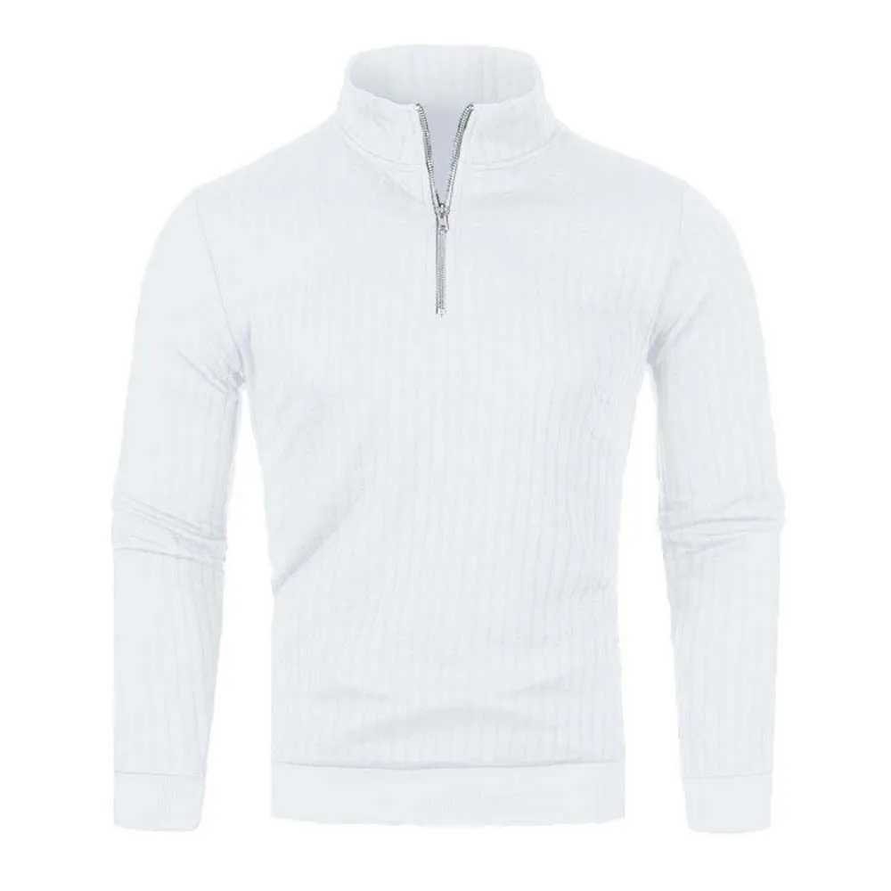 Men Semi Turtleneck Long Sleeve Half Zip Pullover Knitted Sweater Female Knitwear Tops PYBG-BSD-ZW123XJ240814