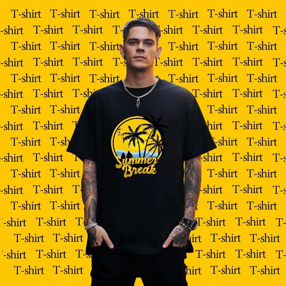 Man T Shirts 230g Pure Cotton tree Daily Outfit Short Sleeve O-Neck Skull Men Tees Classic High Quality Clothes