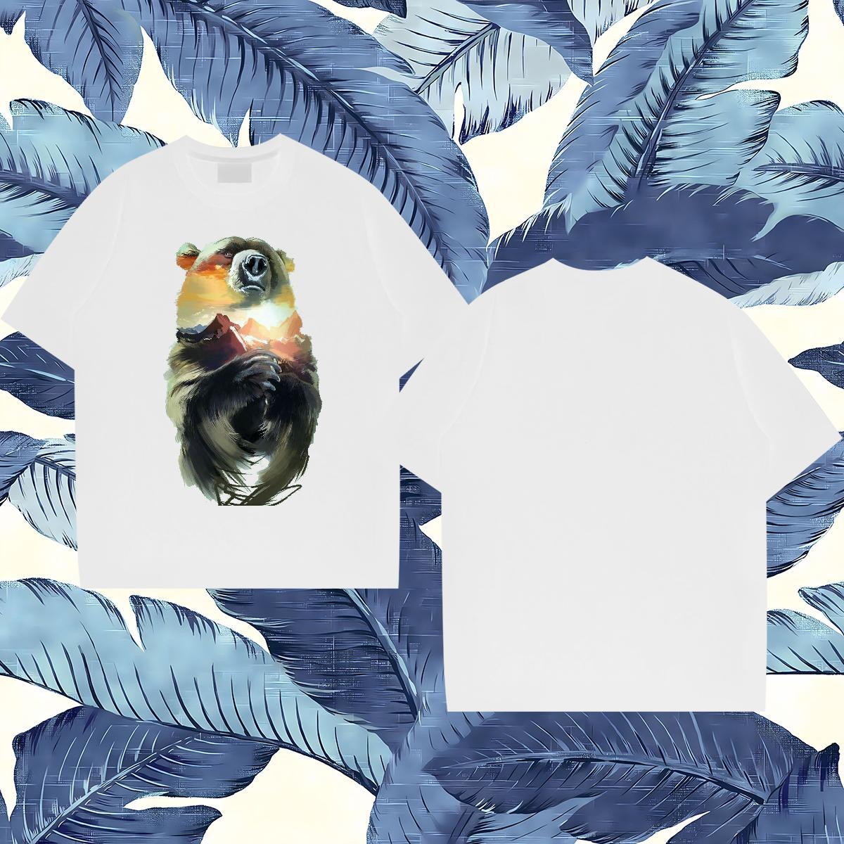 Classic T-Shirts bear Breathable Soft Beach Custom Big Size 100% Cotton 230g Tshirts Fashion Design Top Tees