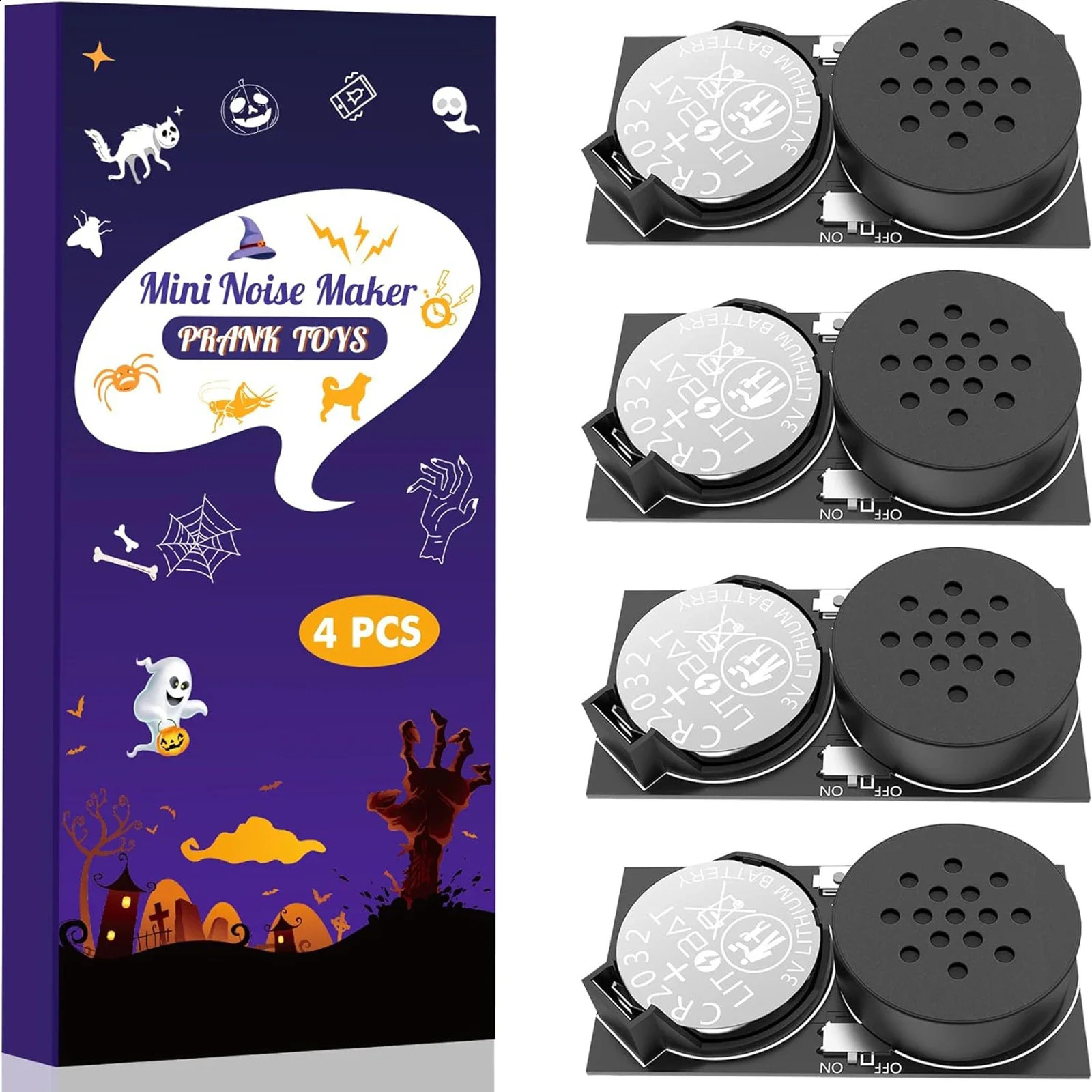 2/4 Pack Cricket Noise Maker Prank Hidden Prank Noise Maker 7 Sounds Intervals Noise for Halloween April Fools Day Party 240813