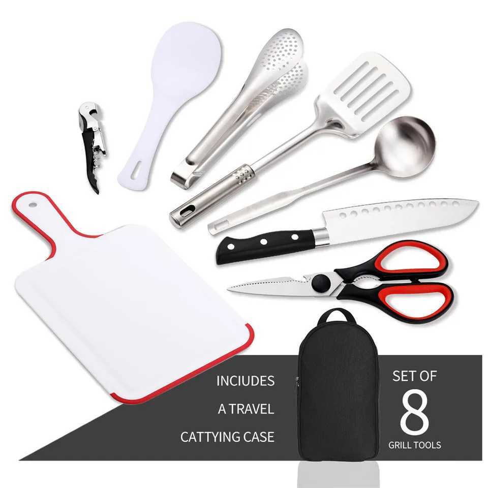 9-piece barbecue set barbecue accessory kit outdoor camping professional natural hill barbecue kitchenware kitchen utensilsX240815