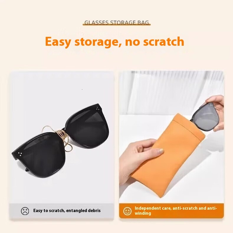Bullet shaped eyeglass bag, sunglasses storage bag, automatic closure, portable eye bag, eyeglass bag