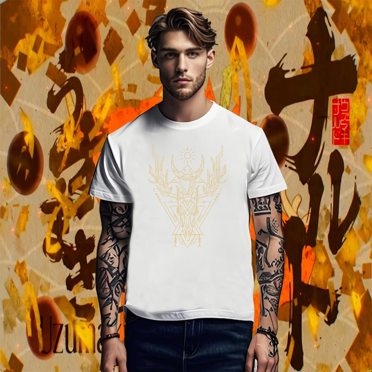 T-Shirts for Men 100% Cotton 230g Geometric line Daily Outfit Breathable Crew Neck Black White Men Tees 2024 DIY Brand Tees Shirts