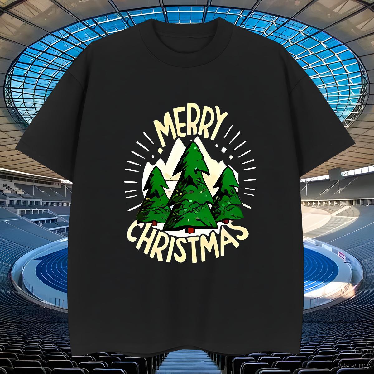 TOP Quality T-Shirts Christmas Breathable Short Sleeve Outdoor Anime 230g 100% Cotton Couples T Shirts Fashion Casual Clothes
