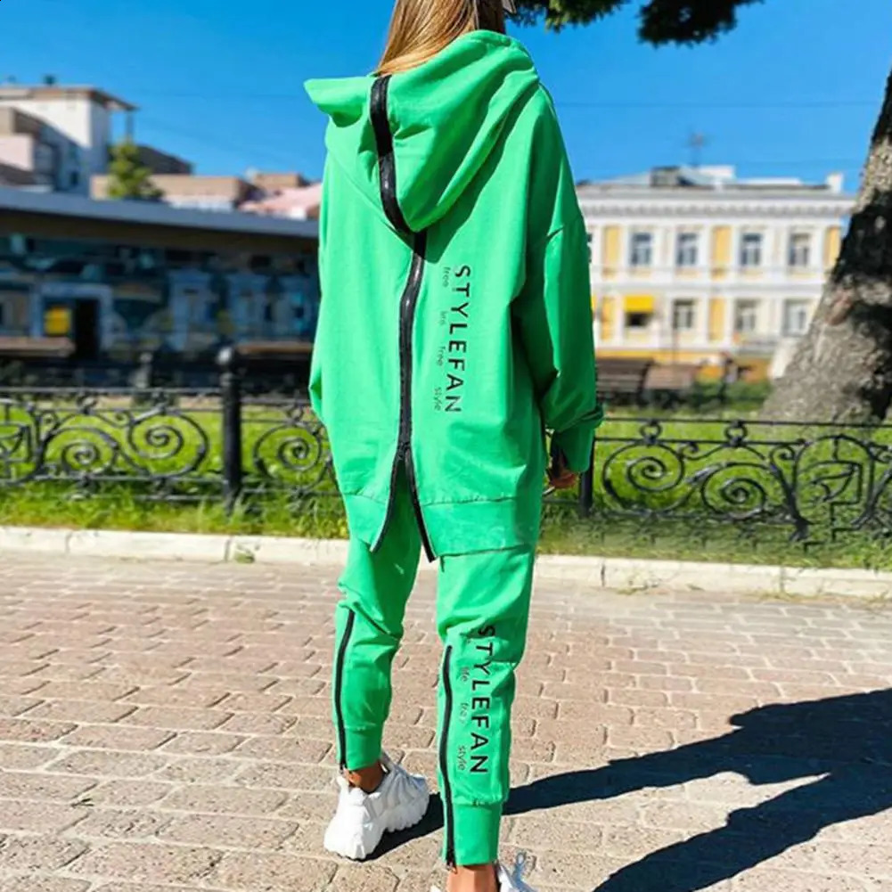 Trendy Cold Resistant Back Zipper Lady Running Tracksuit Elastic Cuffs Long Sleeve Casual Tracksuit for Vacation 240809