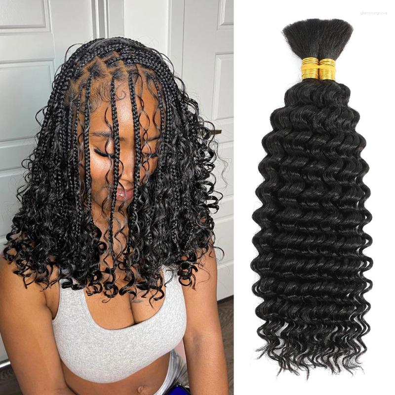 Human Braiding Hair For Boho Braids Bohemian Deep Wave Bulk Wet And Culry