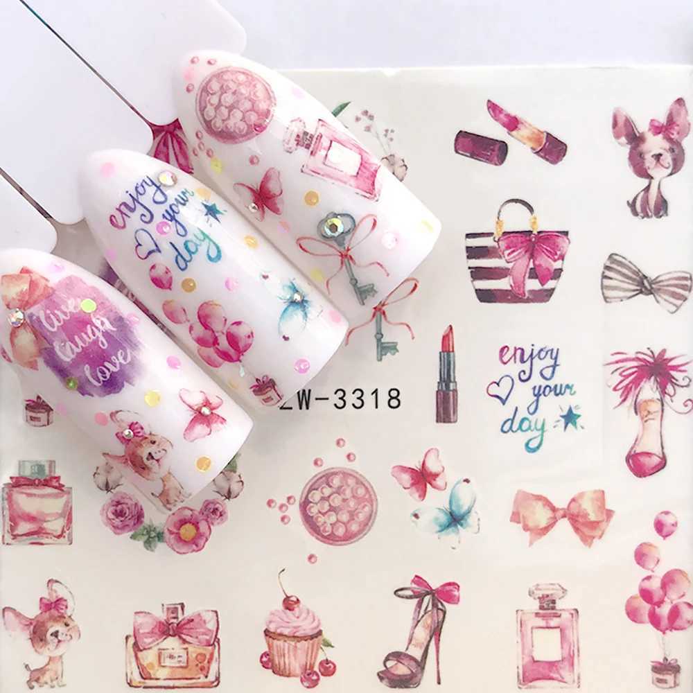 Nail Stickers For Nails Sticker Summer Sliders for Nails Watermark Beach Coconut Balloon Christmas Animal DIY Nail Art DesignXJ240814