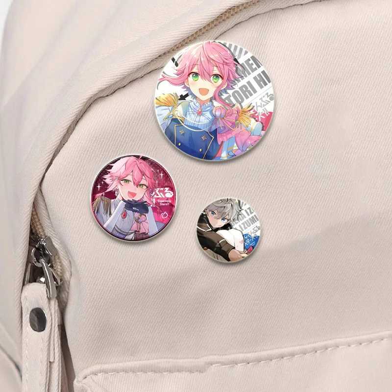 58mm Anime Ensemble Star Brooch Round Handmade Badge Brooch Backpack Clothing Gift Accessories HD Printed Enamel Pin W240815