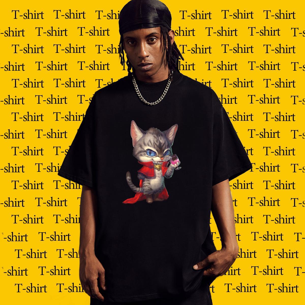 Classic Men T Shirts cute Breathable Soft Hip Hop Street Oversized 4XL 230g Cotton Men Tops Tees Classic Casual Wear