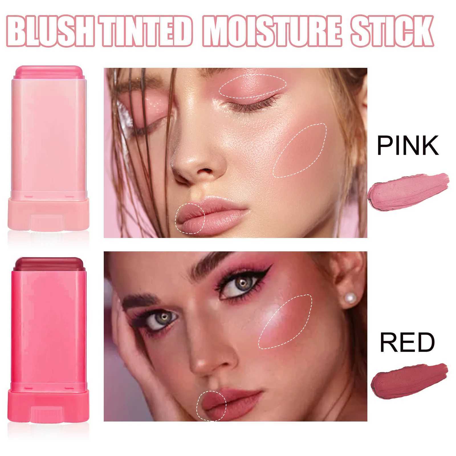 Cheek Stain Lip Blush Make Up Highlight Cosmetics Waterproof Lasting Nude Powder Blusher Nourish Multi-purpose Blush Stick Cream Y240815