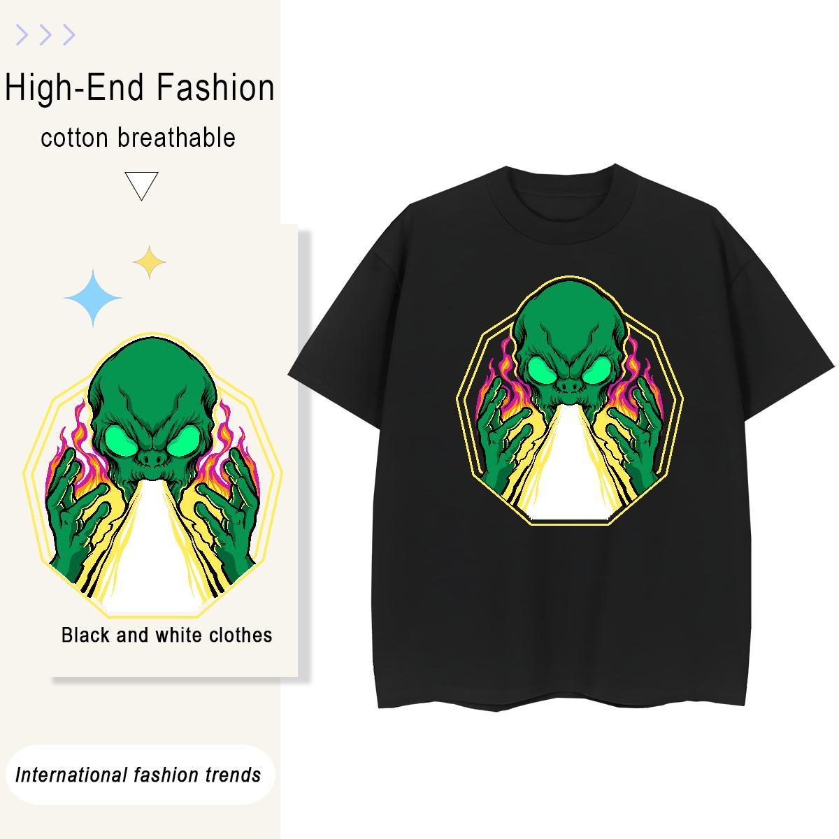 Popular Men Tees Casual Beach 230g 100% Cotton Plus Size Custom Breathable Soft ET T shirt Customized Tshirts