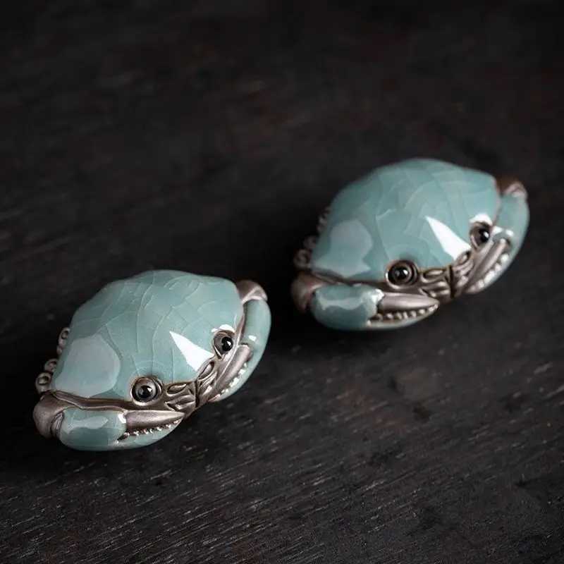 Ge Kiln Open Pieces Tea Pet Can Raise Hairy Crab Small Crab Tea Play Handmade Tea Pet Ornament Tea Ceremony AccessoriesXJ240814