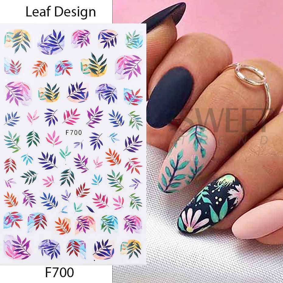 Colorful Butterfly Nail Sticker Luxury Manicure Design 3D Floral Leaf Geometric Abstract Face Decals Slider Nail Art AccessoriesXJ240814