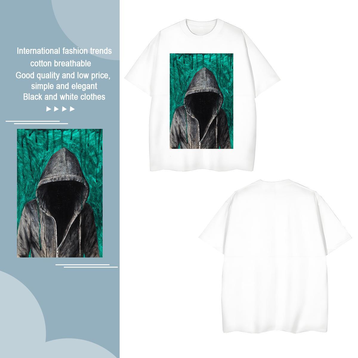 Men T Shirts 230g Cotton portrait Summer Casual O-Neck Short Sleeve Oversized 4XL Tshirts Custom Designer Top Tees