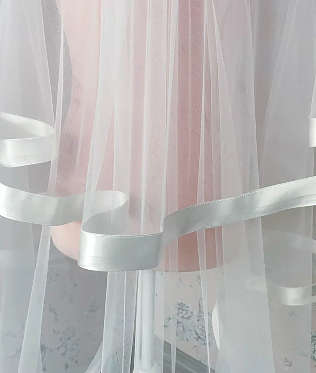 Simple Wedding Veil Unique Two Layer Long Chapel Length Veils Ribbon Edge Custom Made Bridal Accessories High Quality