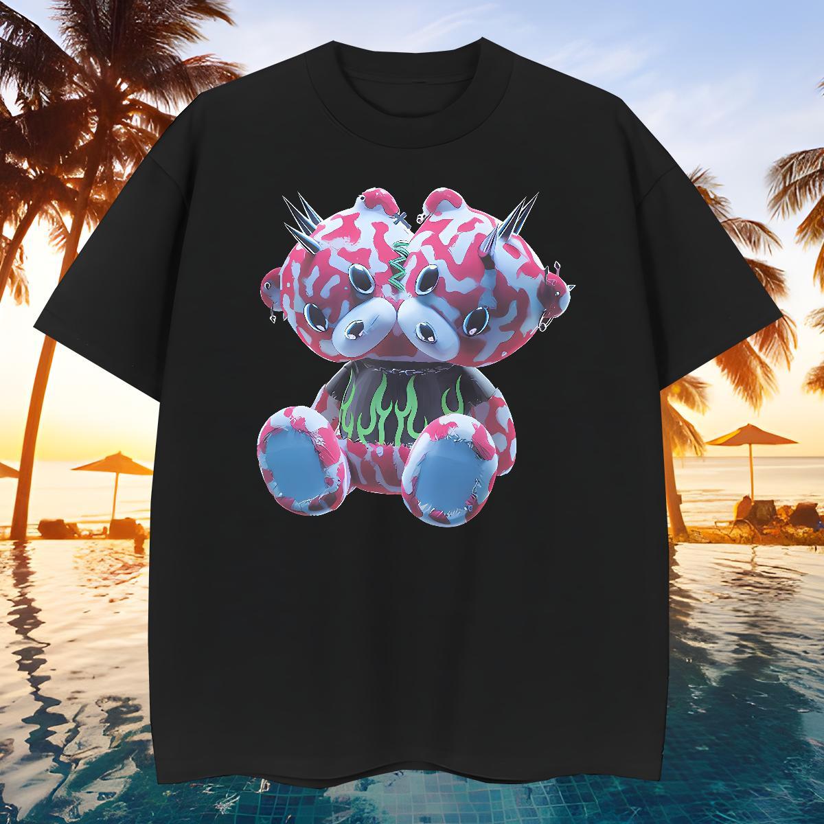 Popular T Shirts Men bear Breathable Crew Neck Street wear Hip Hop White Plus Size 100% Cotton 230g Men Tshirts Designer Fashion Tee Shirt
