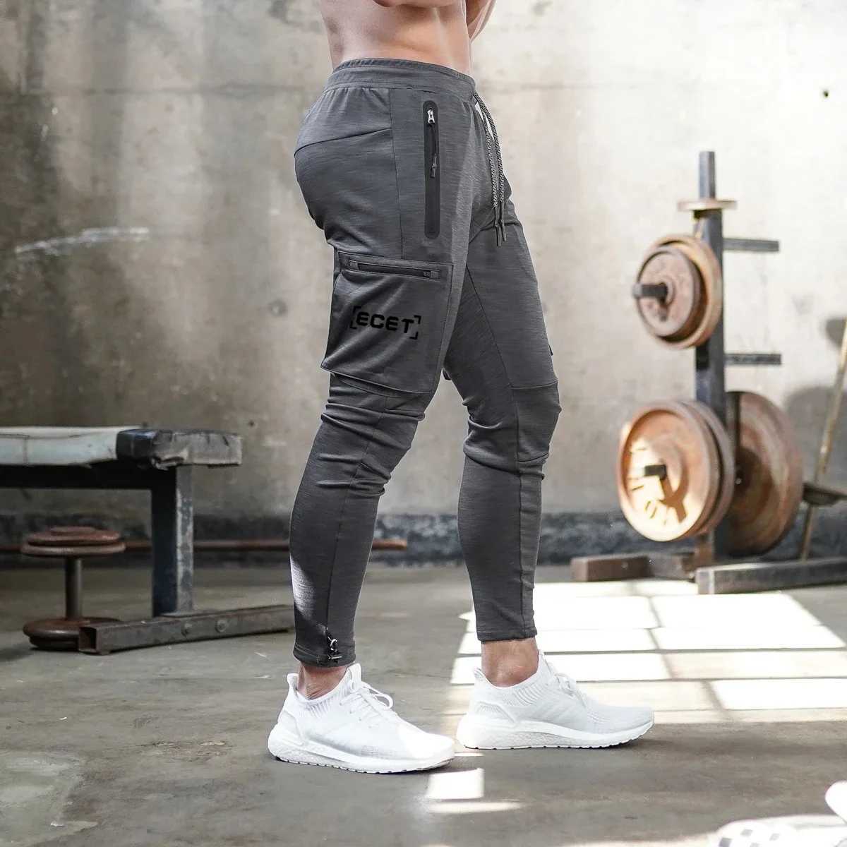 Muscle Fitness Brother New Fitness Slimming Exercise Mens Overalls Outdoor Pants Running Training Pants Elastic PantsW240725