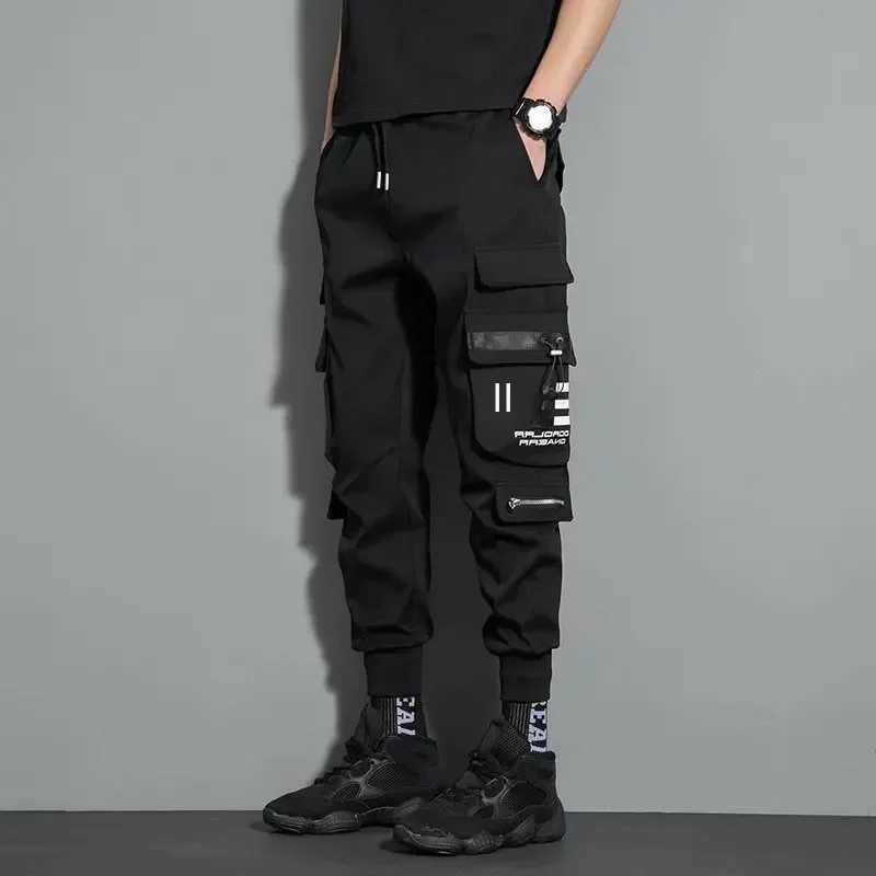SummeLarge Pocket Mens Cargo Pants Cas Ual Hip Hop Hit Colorful Multi Pocket Trouser Streetwear Sports Pants Casual PantsW240725
