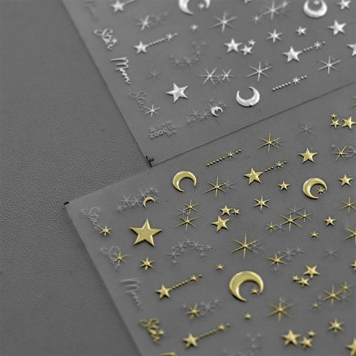 1PC 5D Korean Bronzing Nail Stickers Japanese Gold Silver Star Moon Luxury DIY Nail Art Decoration Decals Manicure AccessoriesXJ240814