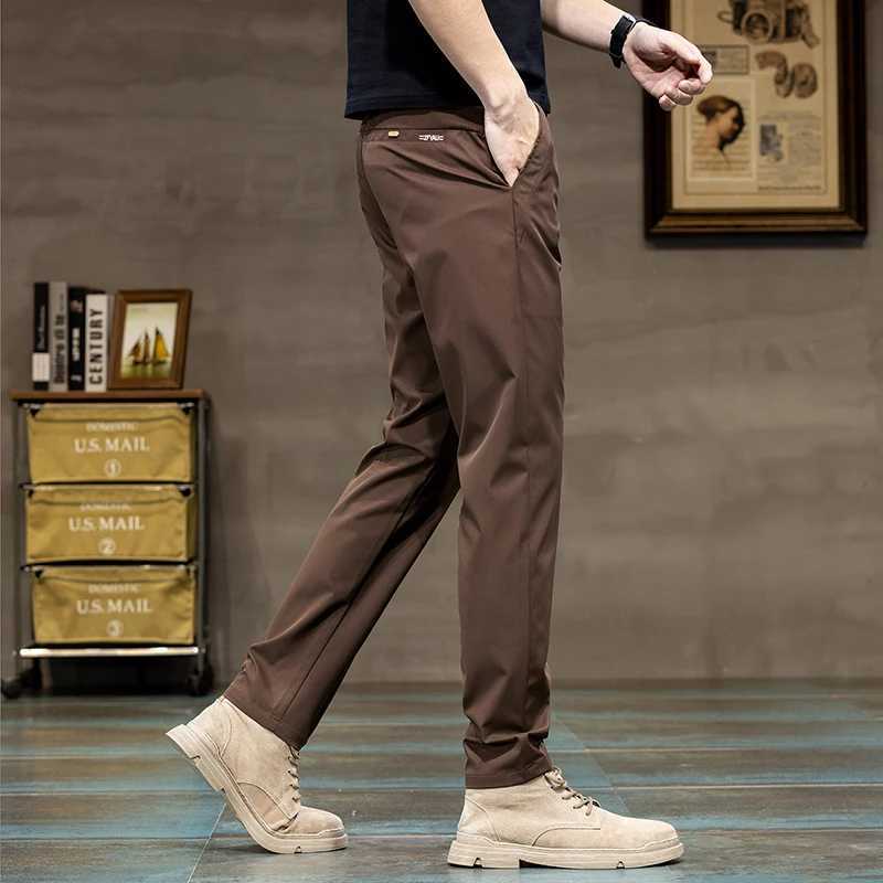 2024 Spring New Casual Pants Mens 3-Color Classic Fashion Business Slimming Straight Polyester Solid Color Brand TrouserW240725