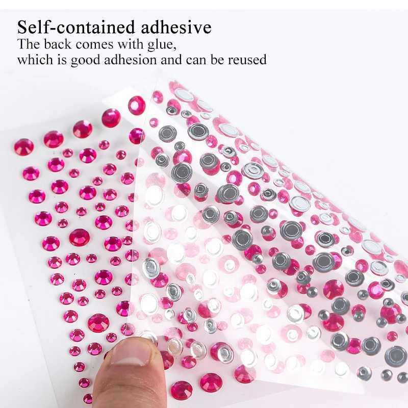 3D Colorful Bubble Pearl Round Glas Crystal Nail Stickers Dopamine Style Manicure DIY DecalsXJ240814