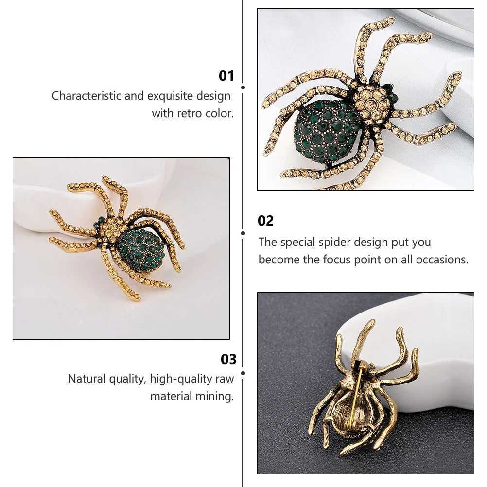Water Diamond Spider Retro Brooch Wear Animal Crystal Sweater Every Day Attractive Design Alloy Brooch W240815