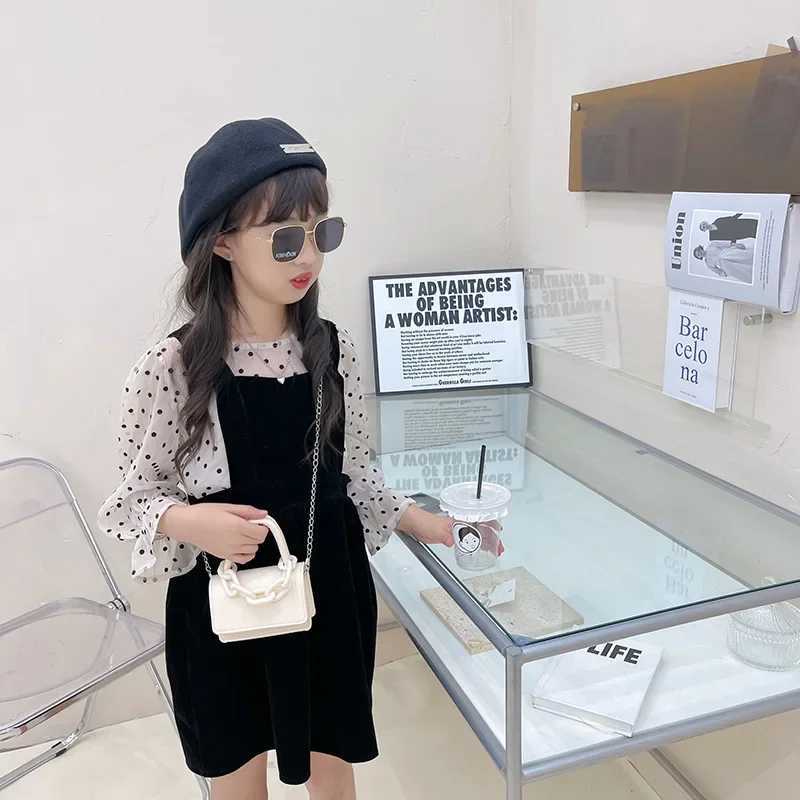 Childrens cross body bag new fashion princess wallet and handbag sweet casual simple and cute baby mini bag W240813