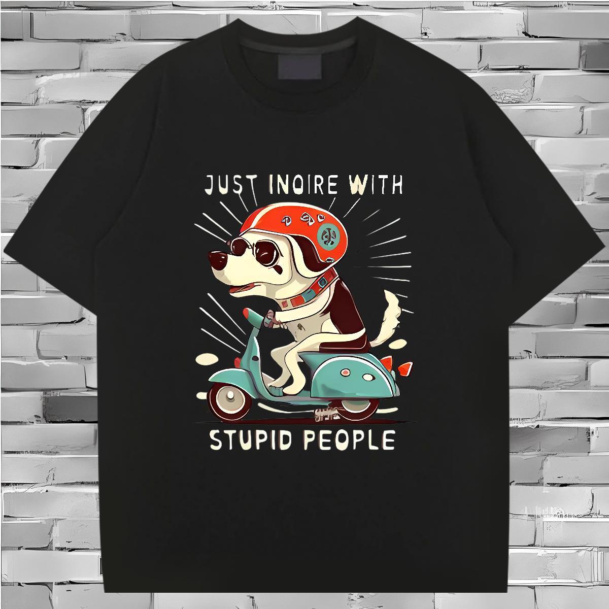 Unisex Men T Shirts dog Round Neck Short Sleeve Casual Plus Size Cartoon 230g 100% Cotton Tshirts 2024 DIY Top Tees
