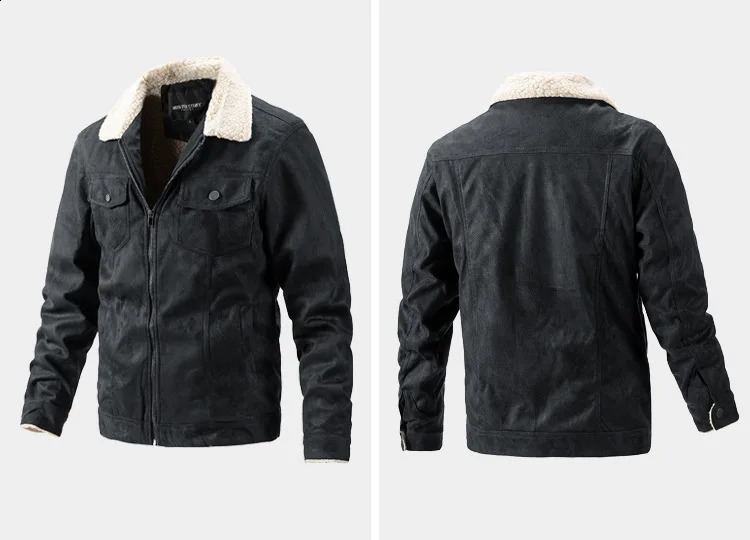 Super Soft 100% Polyester Mens Suede Warm Jacket Quality Casual Varsity Jacket with Fleece for Autumn 240923