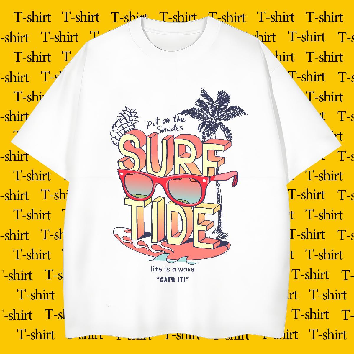 Mens T Shirts 100% Cotton 230g tree Casual Crew Neck Breathable Custom Cartoon Tshirts Classic Casual Cool Design Tops