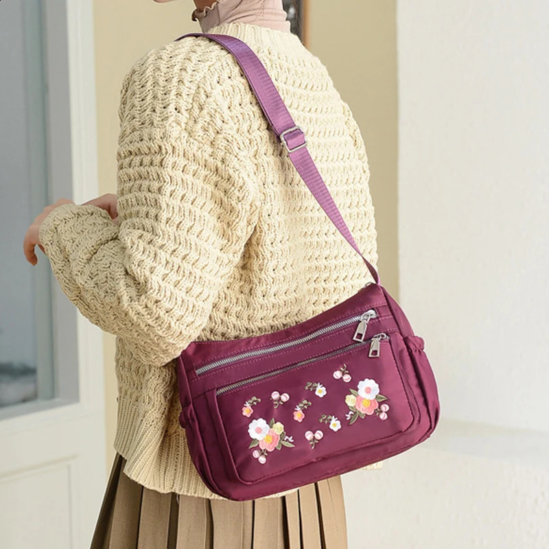 Women Waterproof Nylon Messenger Crossbody Bag Quality Multifunctional Diagonal Female Casual Multiple Pockets Shoulder sac 240814