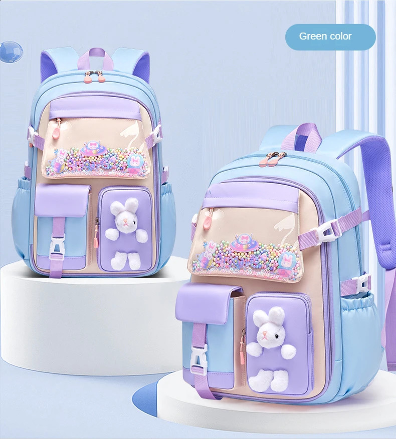 Elementary School Girls Backpack Kawaii Lightweight Childrens Waterproof Bag Colorful Travel Backpack Mochilas Gift 241019CJ