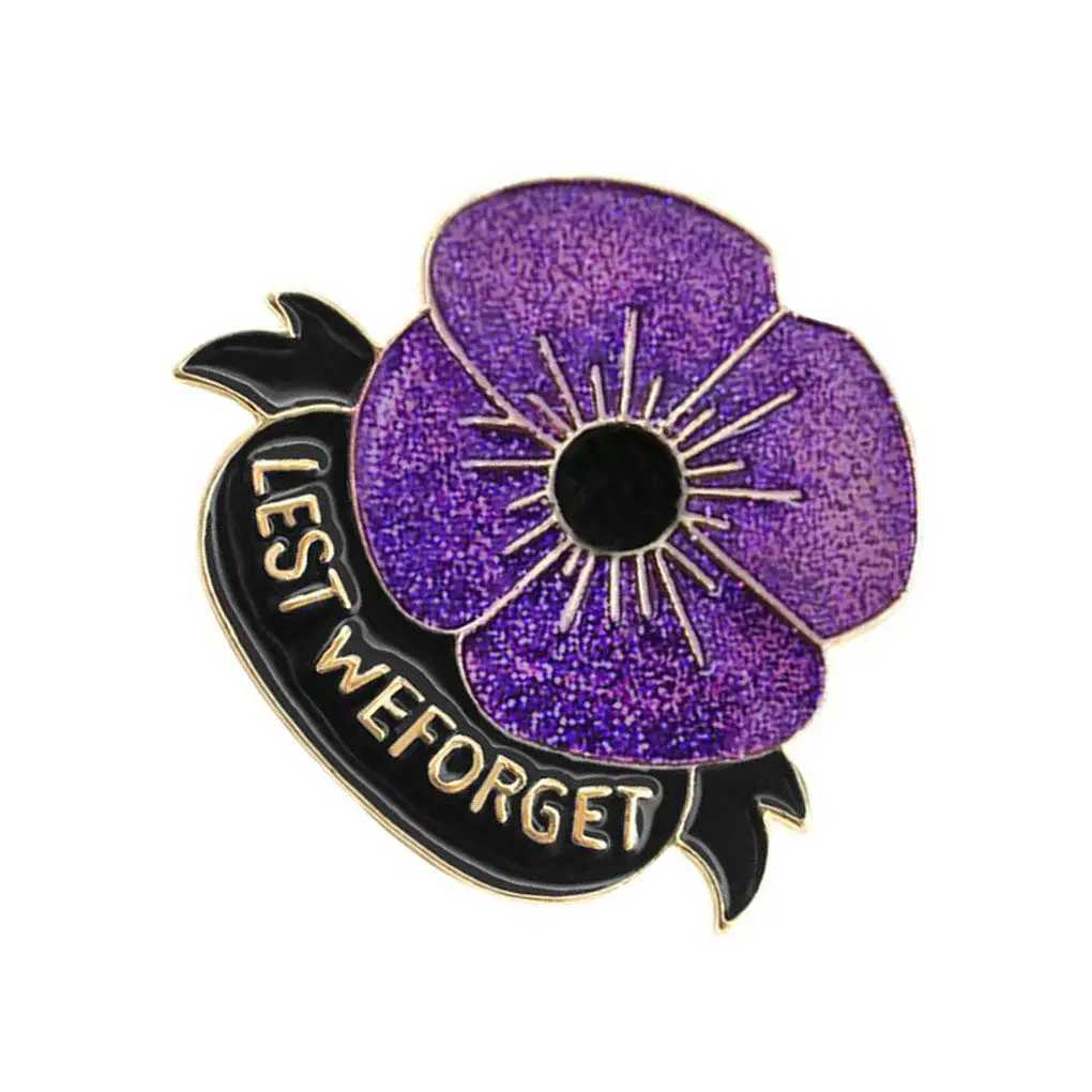 Womens brooch purple poppy alloy brooch lapel pin brooch decorative gift W240815