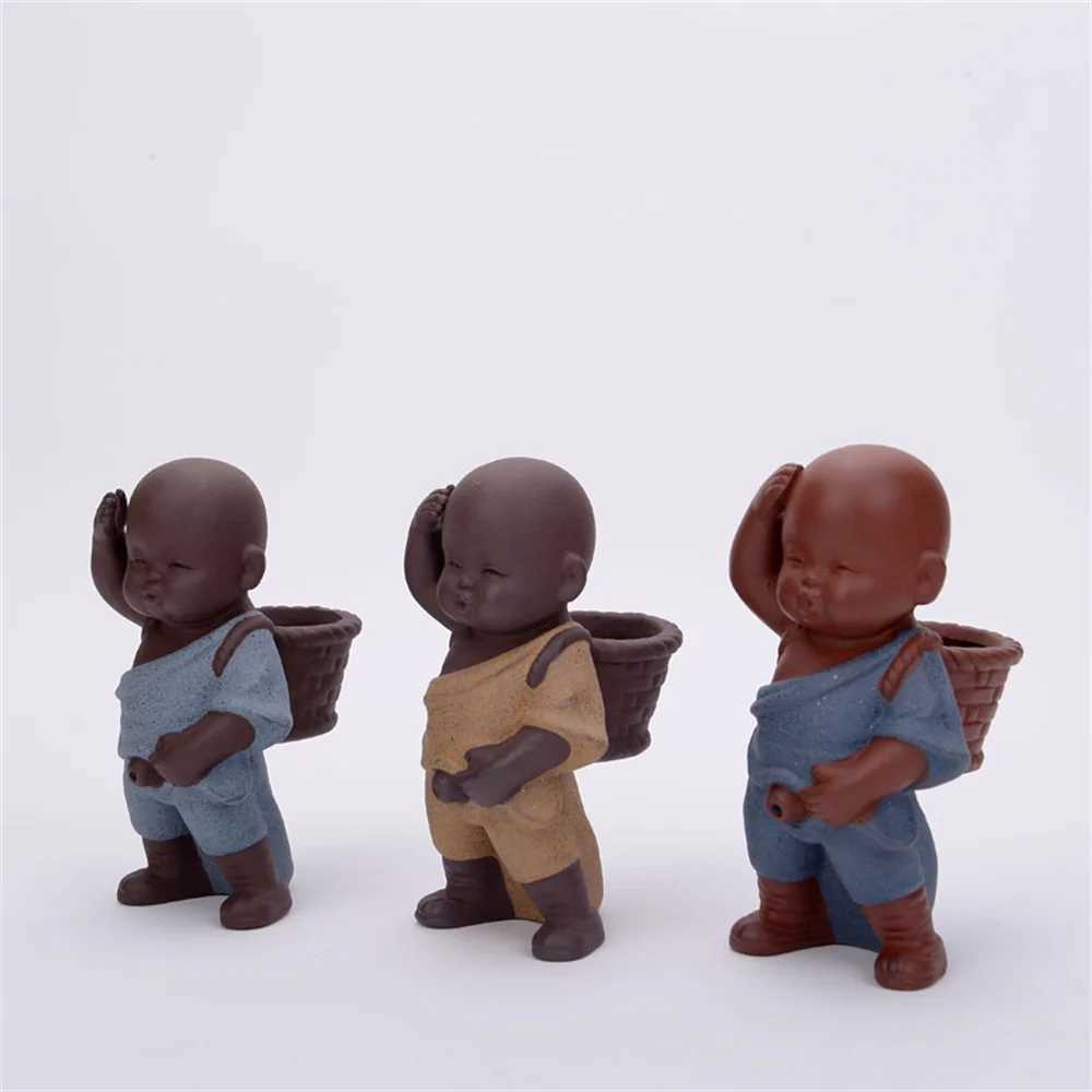 Zisha Tea Strainer Traditional Process Exquisite Little Monk Decoration Creative Tea Pet Ornaments Stainless Steel FilterXJ240814