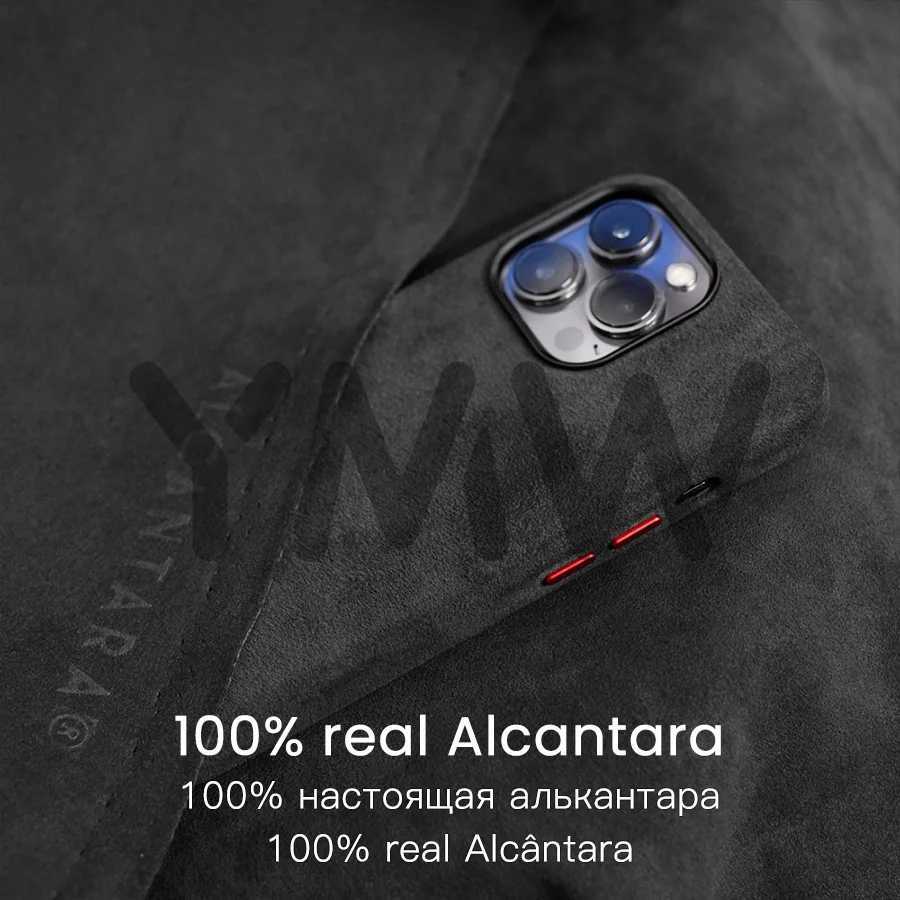 Magnetic ALCANTARA Case for iPhone 15 Pro Max 14 13 12 mini Luxury Artificial Leather Supercar Suede Phone Cases Cover CL240814