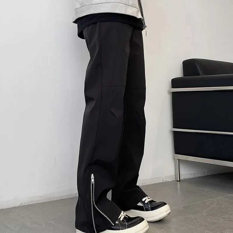 Punk Baggy Pocket ultra-thin fit loose custom mens Trouser office zipper business casual pants mens casual pantsW240725